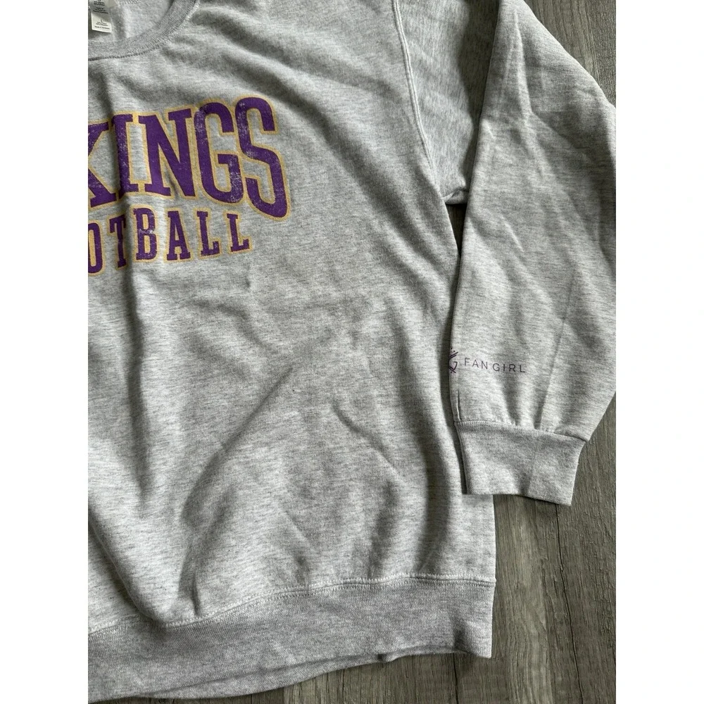 Jerzees Minnesota Vikings Crewneck Sweatshirt Size Large Gray Unisex